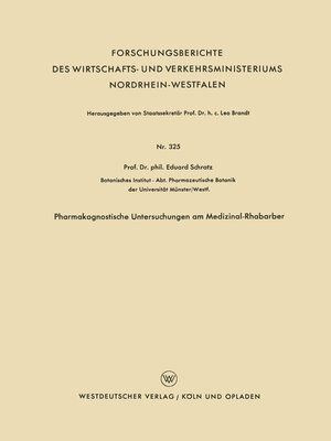 cover image of Pharmakognostische Untersuchungen am Medizinal-Rhabarber